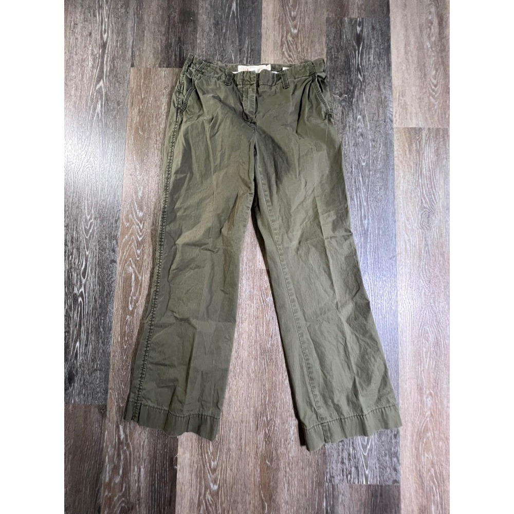 J.Crew Chino Pants Women 4R Olive Green City Fit Classic Twill Straight Leg